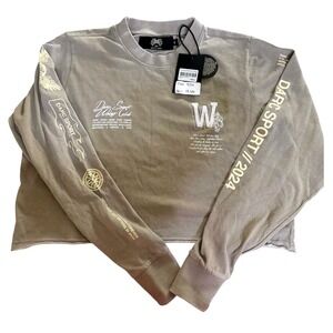 Darc Sport Wolves Club Our Mark Premium Cropped LS Tee Taupe Small